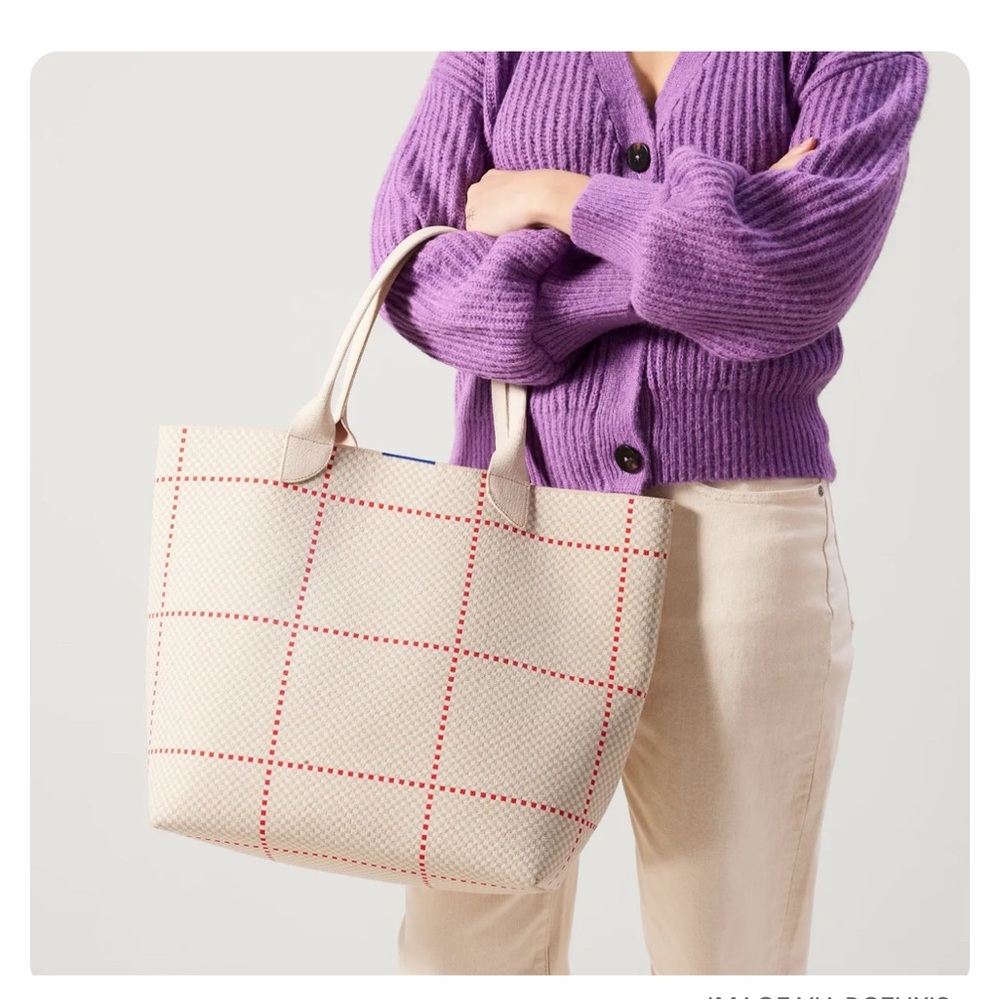 Rothy's Cream and Red Tote Bag